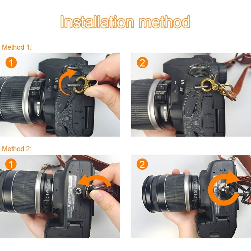 Kasla Camera Strap Camera Straps for Photographers Leather Dual Camera Strap for Two DSLR/SLR Cameras (Brown) - Image 4